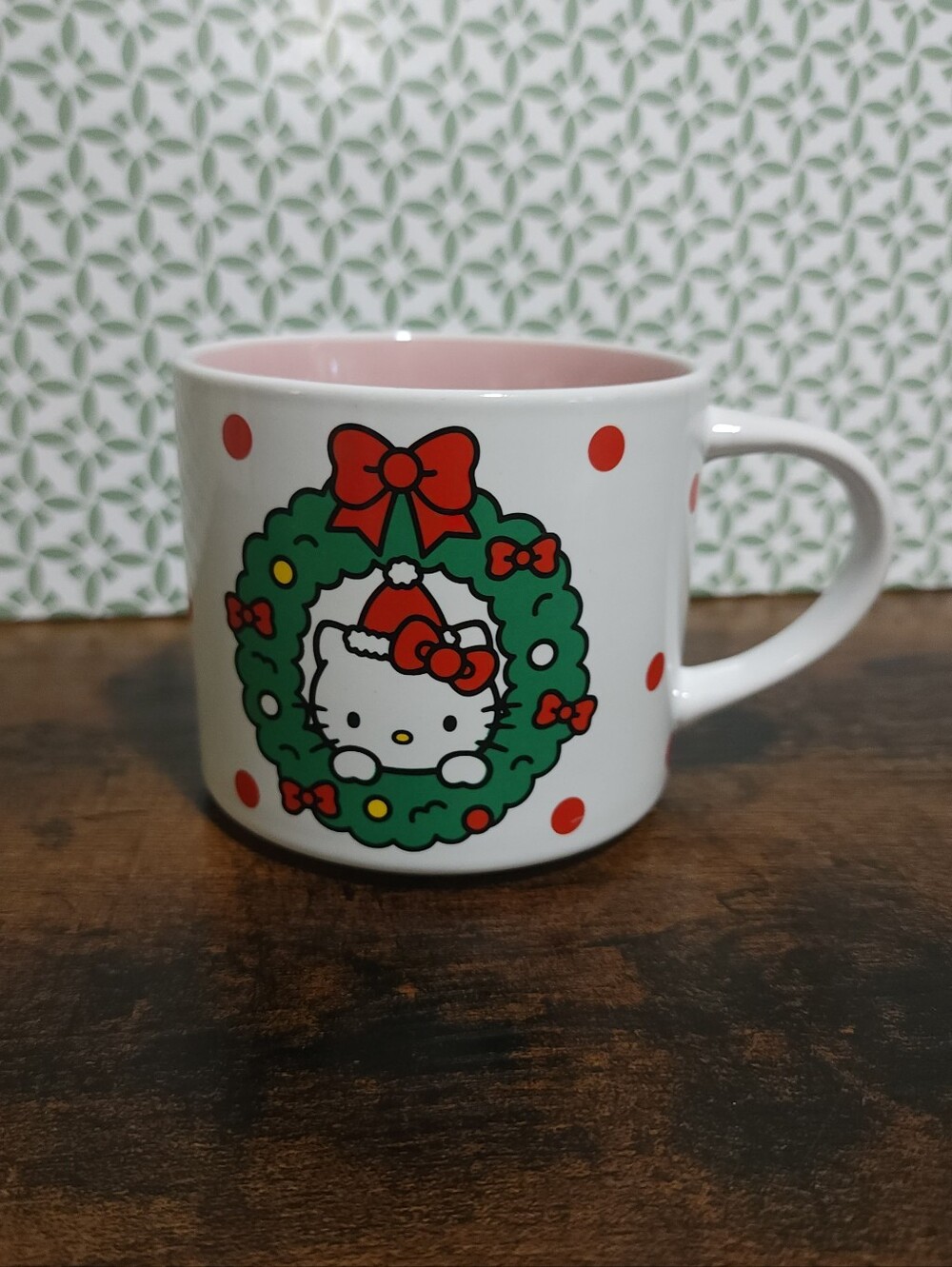 Hello Kitty Holiday Ceramic Mug - White with Green and Red